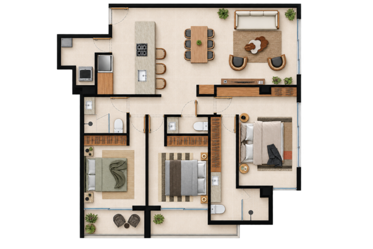 Prototipo C1 - 143 m2 | Aisha Heart of Cabo | Raini Inmuebles