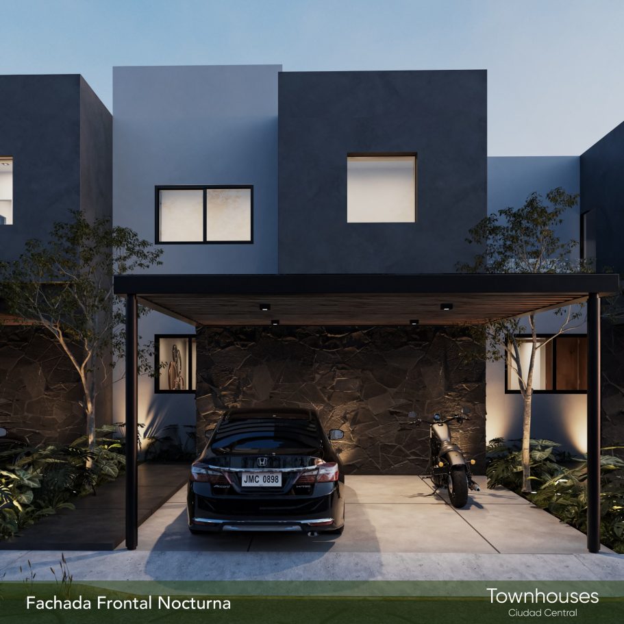 Render Fachada Frontal Noche